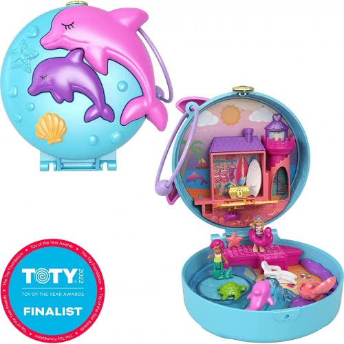 Mattel Polly Pocket Big World Beach Dolphin Compact FRY35 / GTN20 887961918496