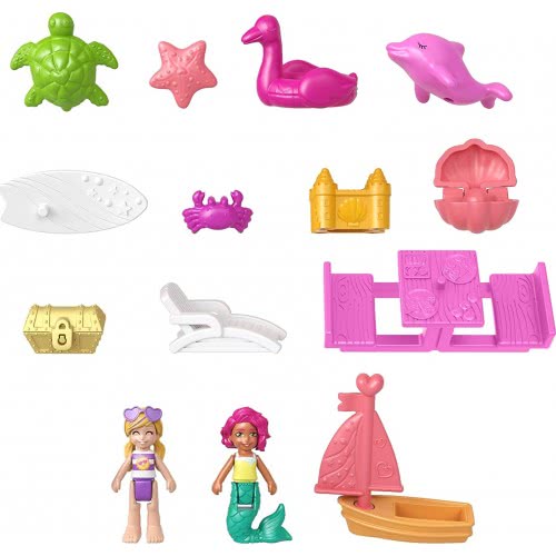 Mattel Polly Pocket Min Big World Beach Dolphin Compact Ο Κόσμος Της Polly Δελφίνια FRY35 / GTN20 887961918496