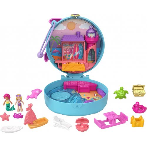 Mattel Polly Pocket Min Big World Beach Dolphin Compact Ο Κόσμος Της Polly Δελφίνια FRY35 / GTN20 887961918496