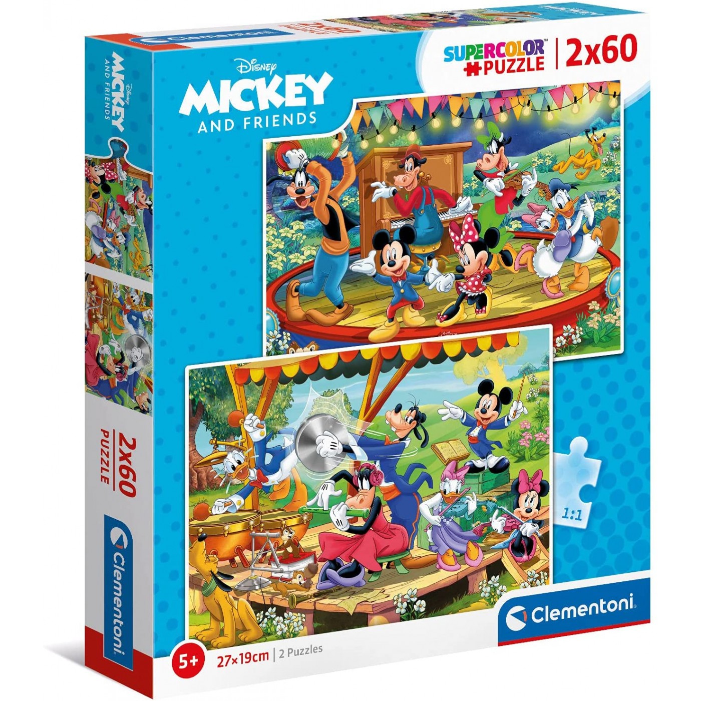 Clementoni Kids Puzzle Super Color Mickey And Friends 2X60 Pcs 1200 ...