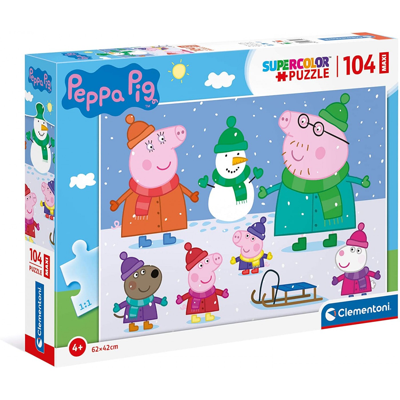 Clementoni Kids Puzzle Maxi Super Color Peppa Pig 104 Pcs 1210-23752 ...