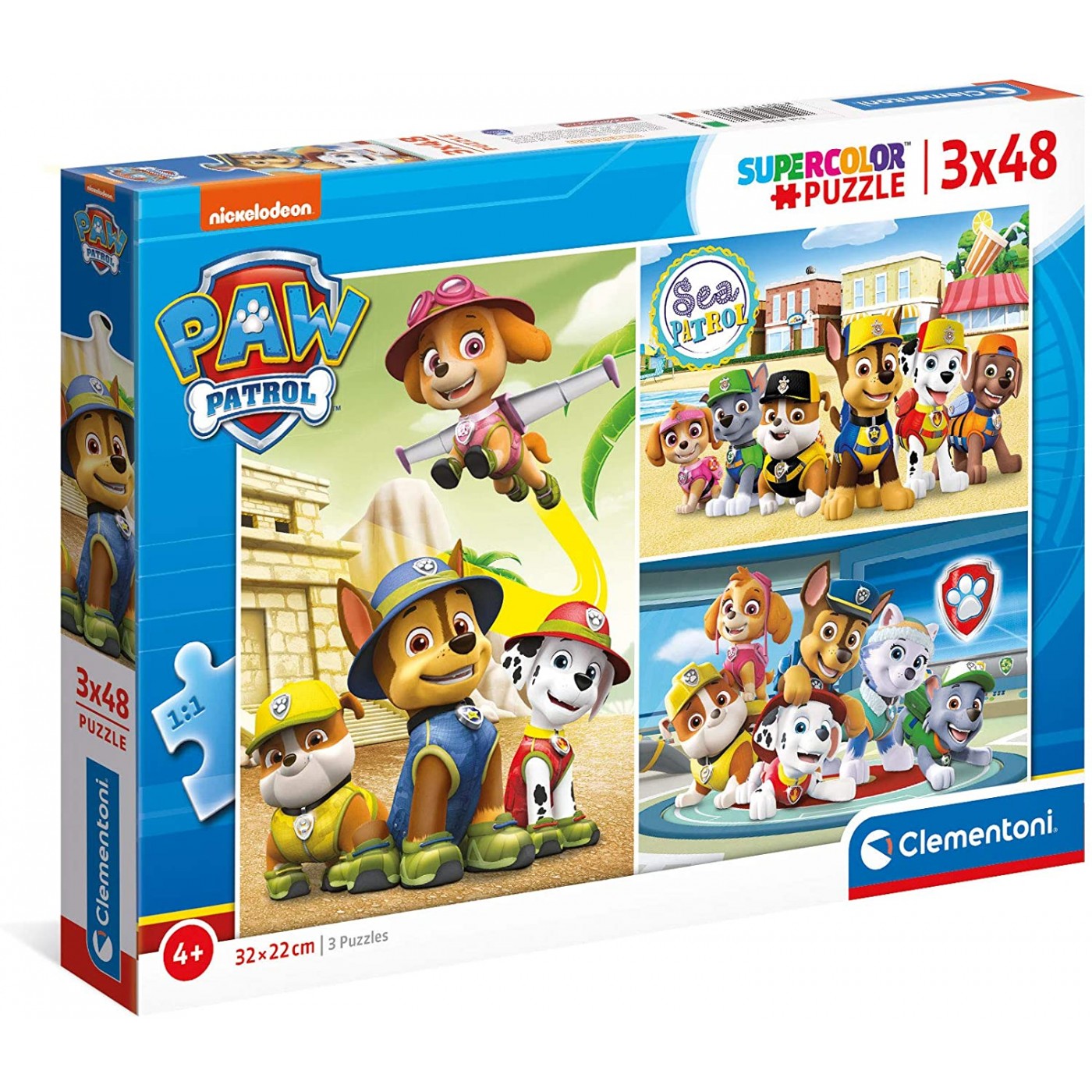 Clementoni Kids Puzzle Super Color Paw Patrol 3X48 Pcs 1200-25262 ...
