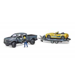 bruder Ram 2500 Power Wagon, Trailer And Roadster Racing Team 02504 4001702025045