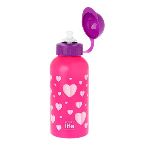 eco life Παιδικό Μεταλλικό Ανοξείδωτο Μπουκάλι Hearts 500Ml 33-BO-2011 5208009000013