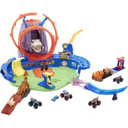 Mattel Hot Wheels Monster Trucks T-Rex Volcano Playset With Lights And Sounds, Includes 2 Launcher, 1 Truck Car GYL14 8879619747
