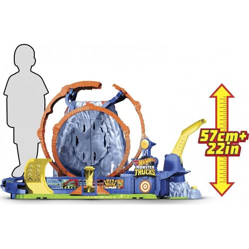 Mattel Hot Wheels Monster Trucks T-Rex Volcano Playset With Lights And Sounds, Includes 2 Launcher, 1 Truck Car GYL14 8879619747