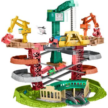 Mattel Thomas And Friends Train Cranes Super Tower, 2 Πίστα-Πύργος Με Τρένα Και Γερανούς GXH09 887961956924