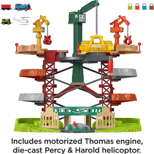 Mattel Thomas And Friends Train Cranes Super Tower, Motor Piece For Preschool Children 3 Years Older GXH09 887961956924
