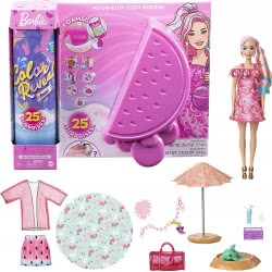 Mattel Barbie Color Reveals Foam! Doll And Pet Friend With 25 Surprises: Aromatic Bubble Solution, Clothes, Hair Expansion, Colo