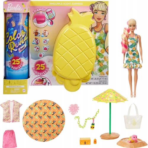 Mattel Barbie Color Reveals Foam! Κούκλα και φίλος κατοικίδιων με 25 εκπλήξεις Ανανάς GTR91 / GTN17 887961952179