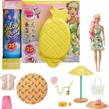 Mattel Barbie Color Reveals Foam! Doll And Pet Friend With 25 Surprises: Aromatic Bubble Solution, Clothes, Hair Expansion, Colo