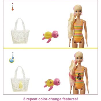 Mattel Barbie Color Reveals Foam! Doll And Pet Friend With 25 Surprises: Aromatic Bubble Solution, Clothes, Hair Expansion, Colo