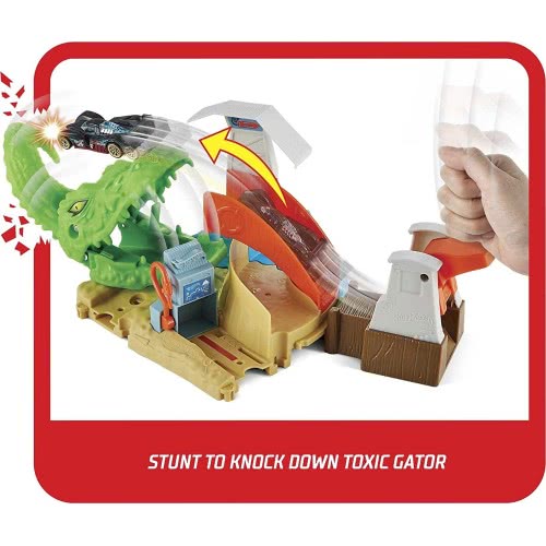 Mattel Hot Wheels Toxic Gator Attack Playset Με 1 Αυτοκίνητο, Ρυθμιζόμενο Εκτοξευτή Πολλαπλές Επιλογές Επίθεσης FNB05 / GTT69 88