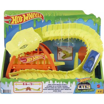 Mattel Hot Wheels Toxic Viper Bridge Attack Playset Με 1 Αυτοκίνητο, Συνδέεται Άλλα Σύνολα, FNB05 / GTT70 887961920628
