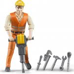 bruder Construction Worker With Accessories 60020 4001702600204