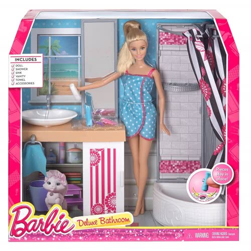 Mattel Barbie Μπάνιο Με Κούκλα CFB61 887961053661