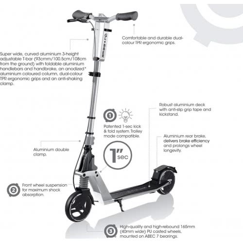 Globber One K 165 BR Deluxe Black 672-120 4895224402602