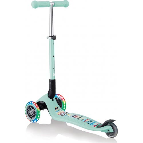 Globber Junior Foldable Fantasy Lights Kids 3 Wheel Scooter Tribal Mint 433-206 4895224403586