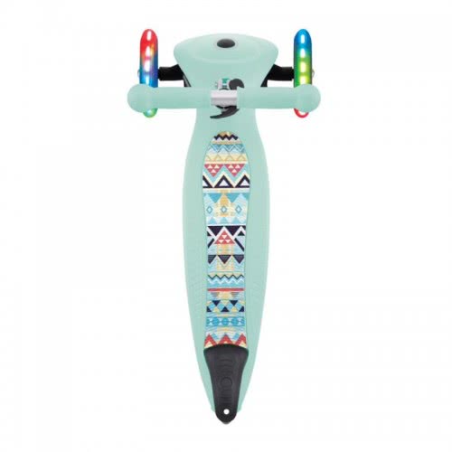 Globber Junior Foldable Fantasy Lights Kids 3 Wheel Scooter Tribal Mint 433-206 4895224403586