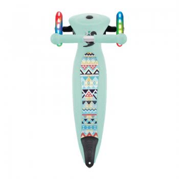 Globber Junior Foldable Fantasy Lights Kids 3 Wheel Scooter Tribal Mint 433-206 4895224403586