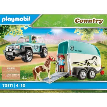 Playmobil Country Όχημα Με Τρέιλερ Μεταφοράς Πόνυ 70511 4008789705112