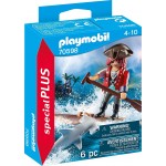 Playmobil Special Plus Πειρατής Με Σχεδία Και Σφυροκέφαλος Καρχαρίας 70598 4008789705983
