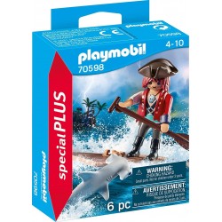 Playmobil Special Plus Πειρατής Με Σχεδία Και Σφυροκέφαλος Καρχαρίας 70598 4008789705983