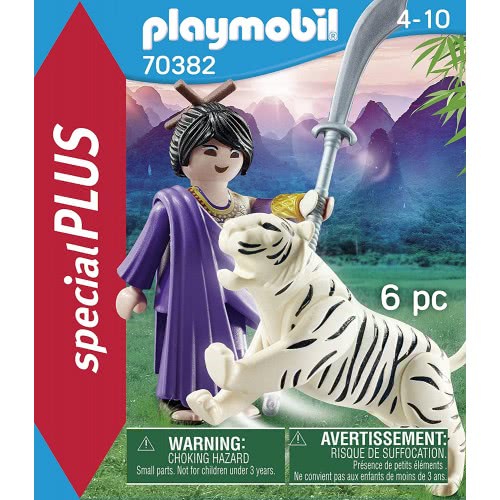 Playmobil Special Plus Ασιάτισσα Πολεμίστρια Με Λευκή Τίγρη 70382 4008789703828
