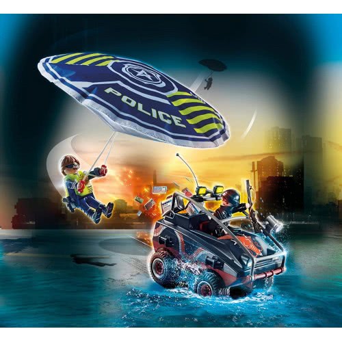 Playmobil City Action Καταδίωξη Αμφίβιου Οχήματος Από Αστυνομικό Αλεξίπτωτο 70781 4008789707819