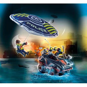 Playmobil City Action Καταδίωξη Αμφίβιου Οχήματος Από Αστυνομικό Αλεξίπτωτο 70781 4008789707819