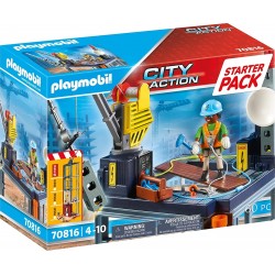 Playmobil Starter Pack Εργοτάξιο Με Ανυψωτικό Γερανό 70816 4008789708168