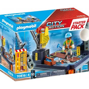 Playmobil Starter Pack Εργοτάξιο Με Ανυψωτικό Γερανό 70816 4008789708168