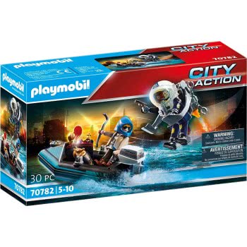 Playmobil City Action Police Jet Pack With Boat 70782 4008789707826