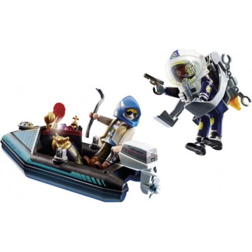 Playmobil City Action Police Jet Pack With Boat 70782 4008789707826