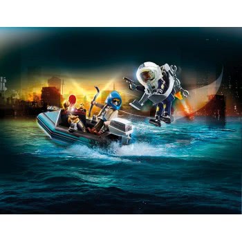 Playmobil City Action Police Jet Pack With Boat 70782 4008789707826