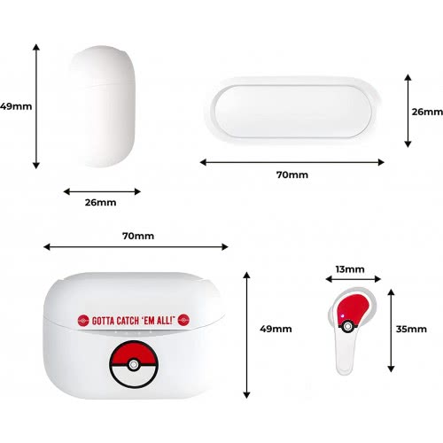 otl technologies Wireless Bluetooth V5.0 Headphones Pokemon Pokeball With Charging Case  5055371624015
