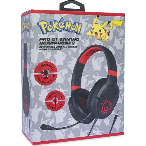 otl technologies Pokemon Poke Ball Black Pro G1 Gaming Headphones  5055371624312