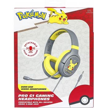 otl technologies Pokemon Pikachu Grey Pro G1 Gaming Headphones  5055371624060