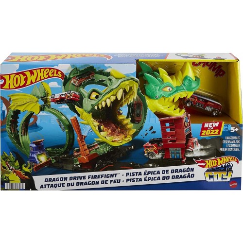 Mattel Hot Wheels City Dragon Drive Firefight Πίστα Δράκος Με Λουπ HDP03 194735028962