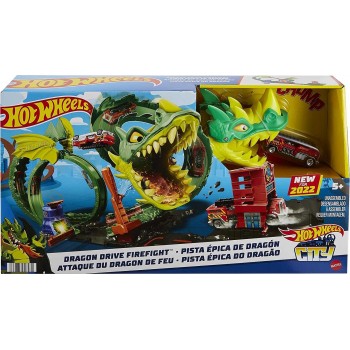 Mattel Hot Wheels City Dragon Drive Firefight Πίστα Δράκος Με Λουπ HDP03 194735028962