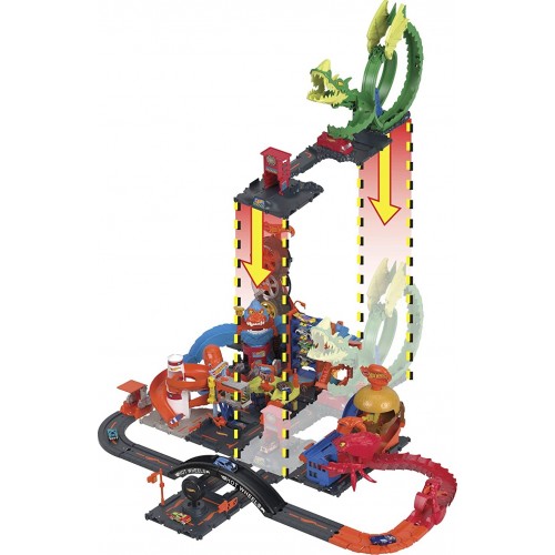 Mattel Hot Wheels City Dragon Drive Firefight Πίστα Δράκος Με Λουπ HDP03 194735028962
