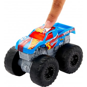 Mattel Hot Wheels Monster Trucks Roarin’ Wreckers Race Ace Truck With Lights & Sounds HDX60 / HDX63 194735034284
