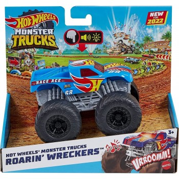Mattel Hot Wheels Monster Trucks Roarin’ Wreckers Race Ace Truck With Lights & Sounds HDX60 / HDX63 194735034284