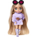 Mattel Barbie Extra Minis Doll Wearing Fluffy Purple Fashion, With Doll Stand & Accessories HGP62 / HGP66 194735055401