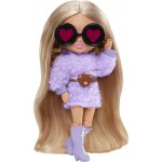 Mattel Barbie Extra Minis Doll Wearing Fluffy Purple Fashion, With Doll Stand & Accessories HGP62 / HGP66 194735055401