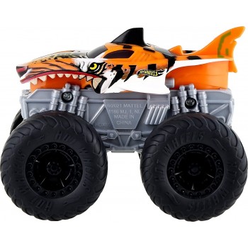 Mattel Hot Wheels Monster Trucks Roarin’ Wreckers Tiger Shark Truck With Engine Revving HDX60 / HDX62 194735034260