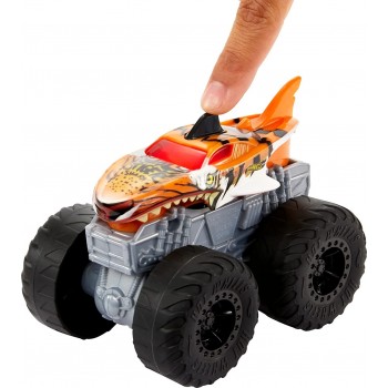 Mattel Hot Wheels Monster Trucks Roarin’ Wreckers Tiger Shark Truck With Engine Revving HDX60 / HDX62 194735034260
