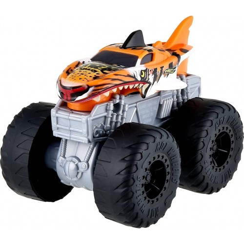 Mattel Hot Wheels Monster Trucks Roarin’ Wreckers Tiger Shark Truck With Engine Revving HDX60 / HDX62 194735034260