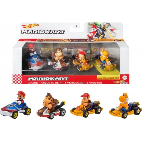 Mattel Hot Wheels Mario Kart Vehicle 4-Pack GWB36 / HDB22 194735018895