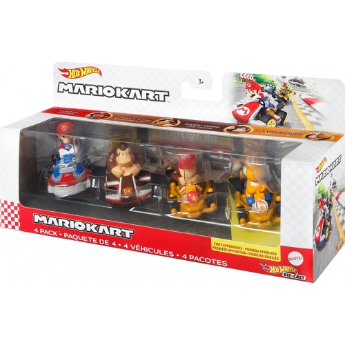 Mattel Hot Wheels Mario Kart Vehicle 4-Pack GWB36 / HDB22 194735018895